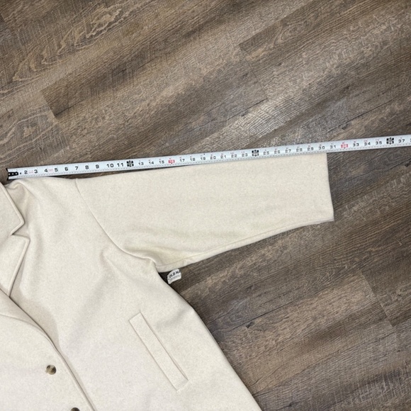 Old Navy Womens 3X Cream Longline Coat Jacket Oversized Button Front - Picture 4 of 13